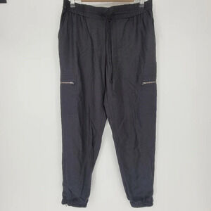NEW Trouve black dressy joggers pants elastic waiat zip side pockets small
